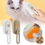 Electric Steam Pet Brush with Handle | Rechargeable